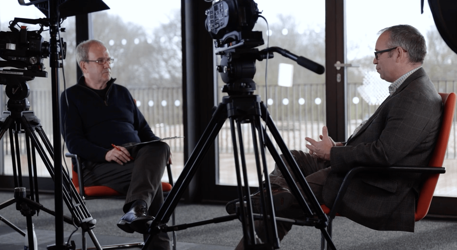 Professor Andrew Bateman talks to presenter Professor Jules Pretty 