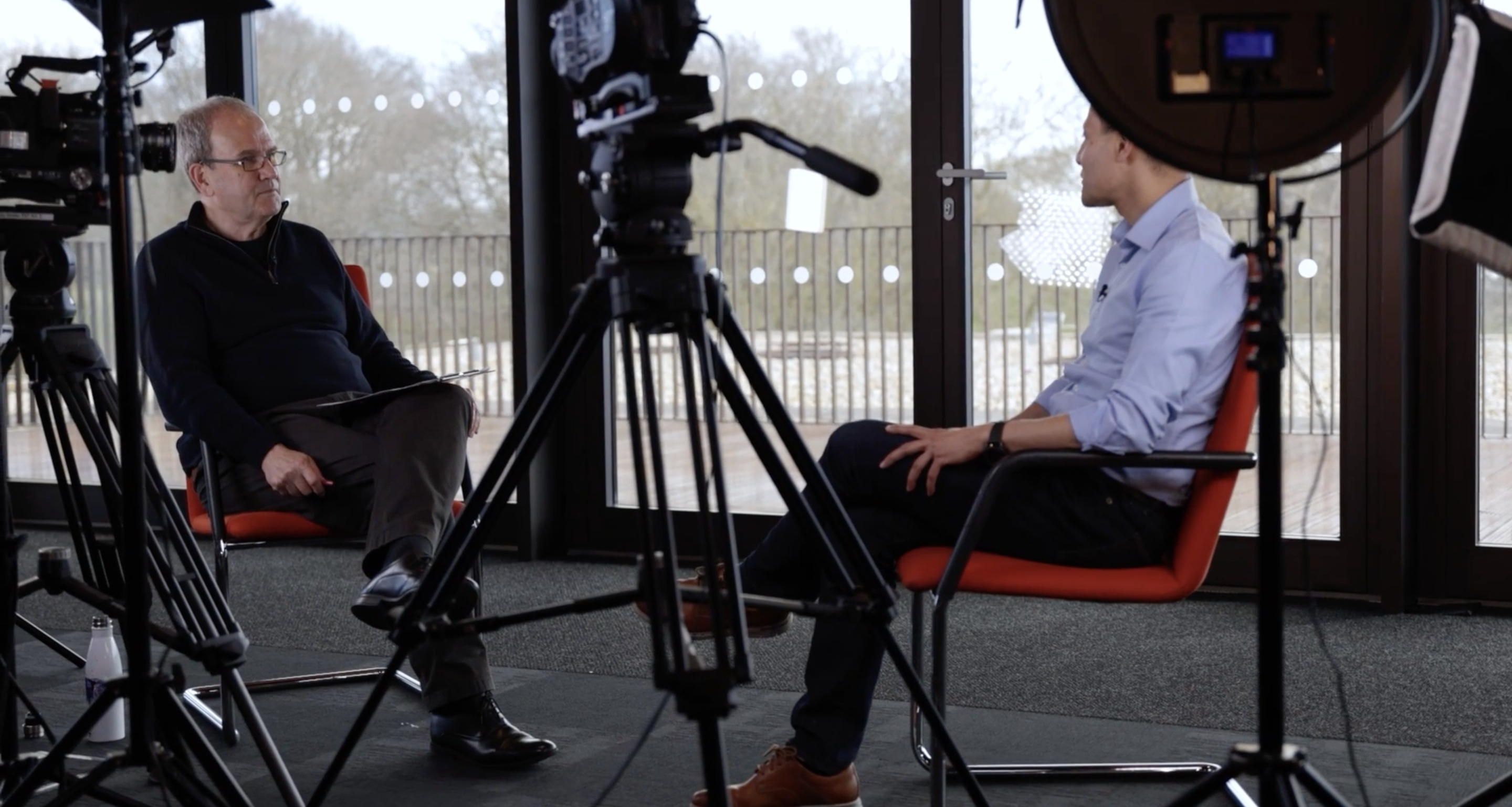 Professor Pawan Adhikari talks to presenter Professor Jules Pretty 
