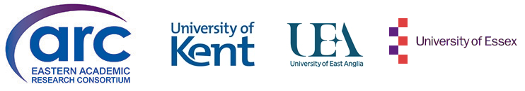 Logos of Eastern Arc, University of Kent, University of East Anglia, University of Essex