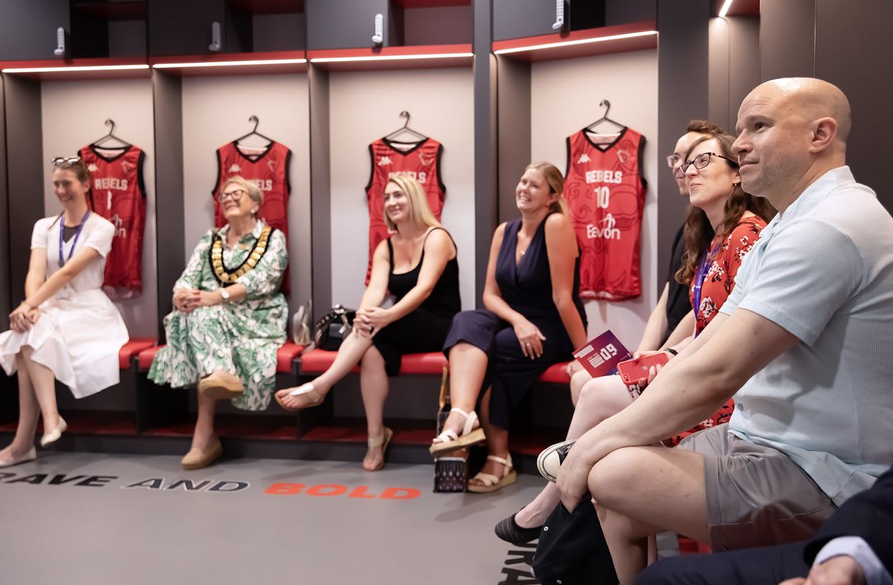 In the Essex Rebels changing room, court members and stakeholders learn more about our professional basketball and volleyball teams.