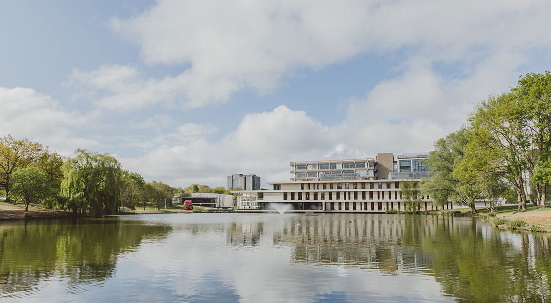 Sweeping views across the lake towards central campus