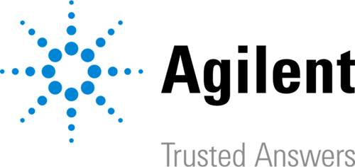 On the left is a star made of blue circles. On the right the words "Agilent" and "Trusted Answers" are in black and grey text.