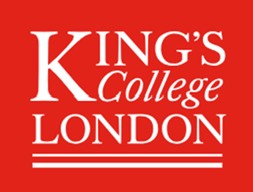 A red rectangle with "King's College London" in white text.