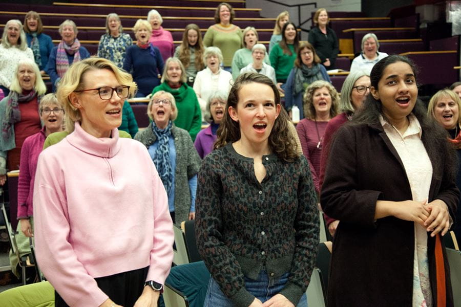Members of the University of Essex Choir rehearsing